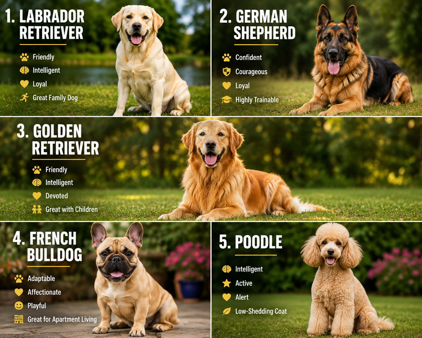 Top 5 Most Popular Dog Breeds in the World